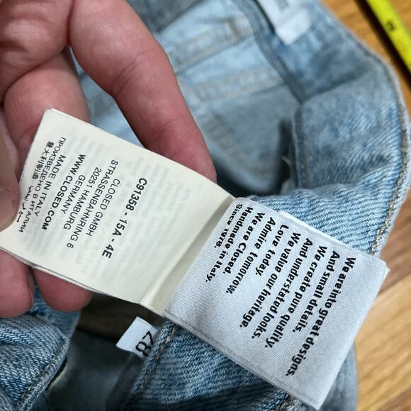 Closed Denim Relaxed Fit High Waist Light Wash NWT Denim Italy Made 28”x31” - Picture 10 of 12